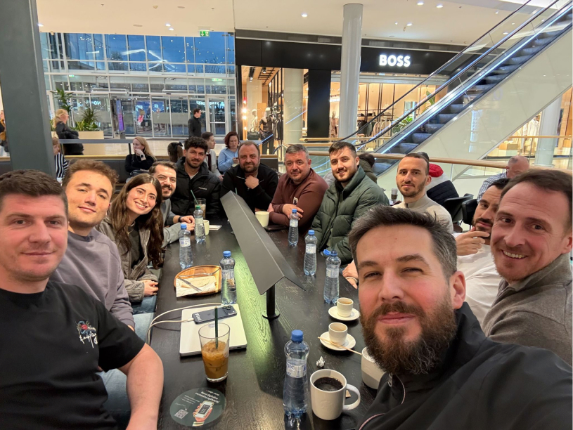 The team together on a trip through Kosovo